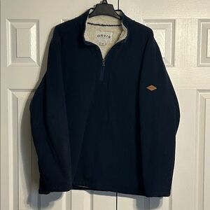 Orvis Men's Navy Fleece Lined Sweater